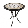 Set tavolo rotondo 60 cm in mosaico di pietra Palinuro Domus + 2 sedie Ravello Domus