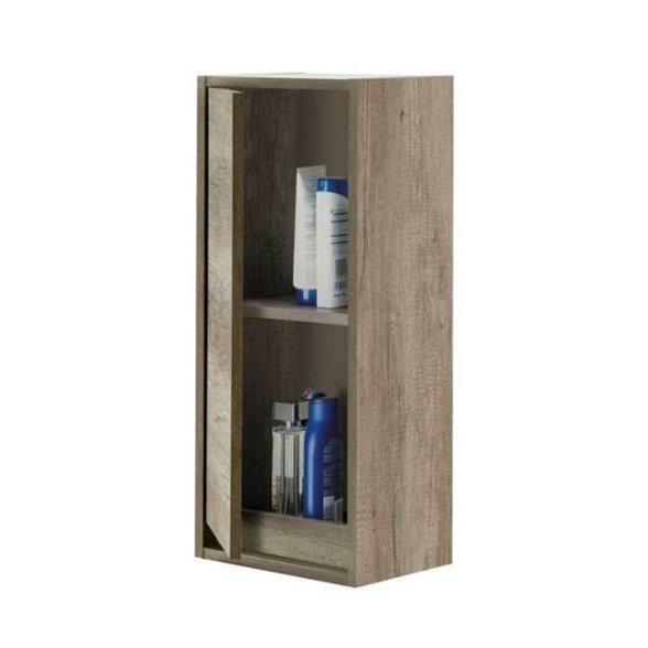 Mobile bagno sospeso 80 cm con pensile, lavabo e specchio rovere - Dakota 96250
