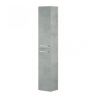 Mobile bagno sospeso 80 cm con colonna, lavabo e specchio color cemento - Aruba 99134