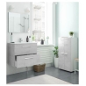 Mobile bagno sospeso 80 cm con lavabo e specchio color cemento - Aruba 99134