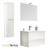 Mobile da bagno sospeso 80 cm con colonna bianco lucido
