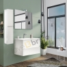 Mobile da bagno sospeso 80 cm con colonna bianco lucido