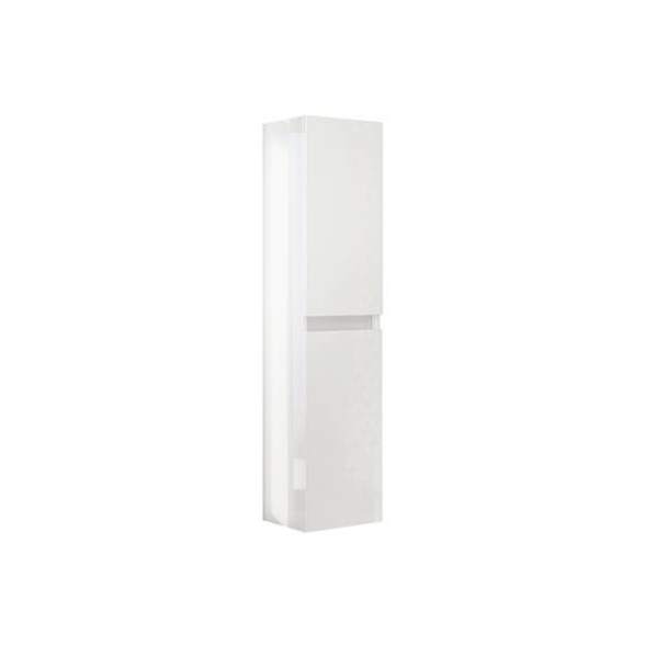 Mobile da bagno sospeso 80 cm con colonna bianco lucido