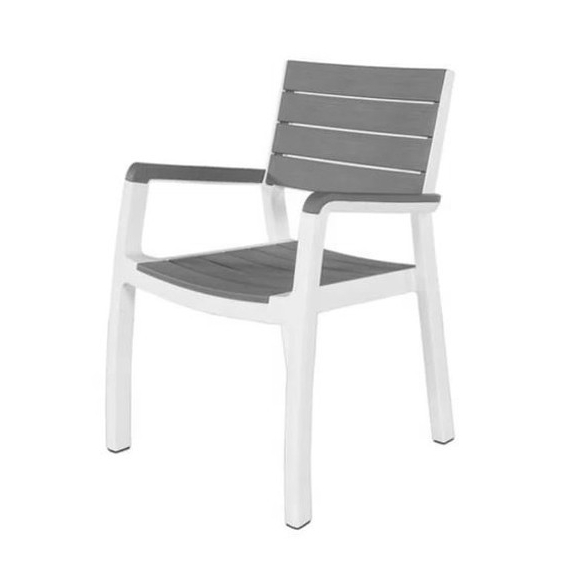 Sedia Da Esterno In Resina Con Braccioli Harmony Keter Bianco E Grigio