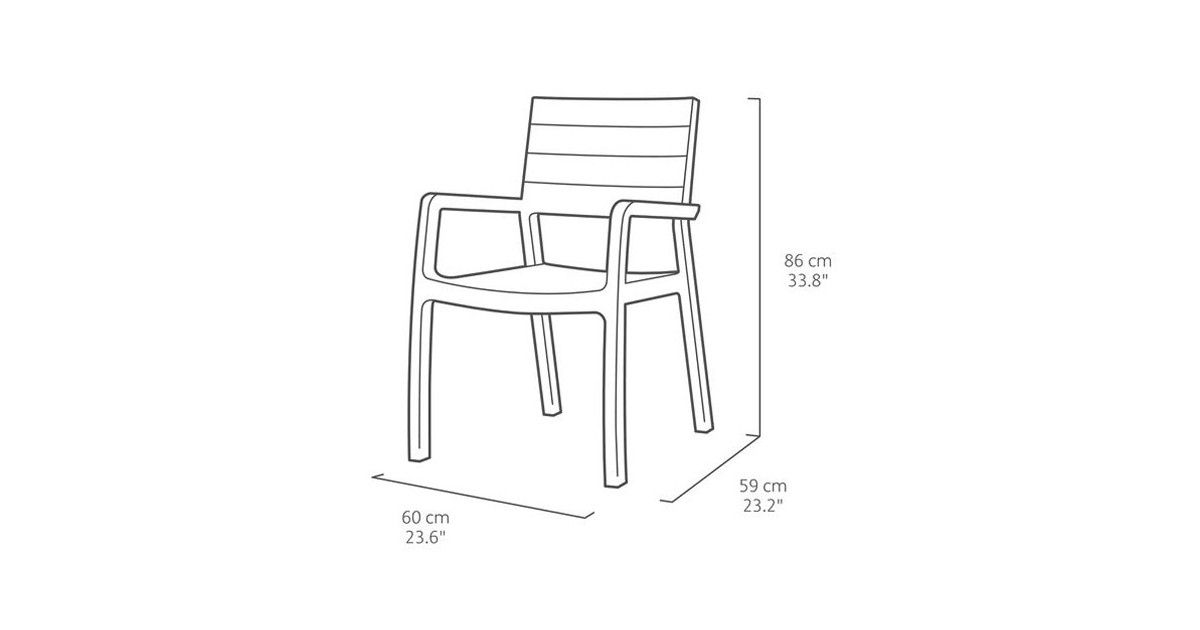 Sedia Harmony Keter Con Braccioli - Design Moderno, Resina Resistente, Per Esterno/Interno - Foto 3