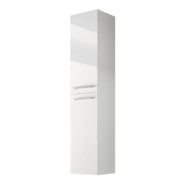 Mobile Bagno 80 Cm + Lavabo Specchio E Colonna Bianco Athena 3 Cassetti