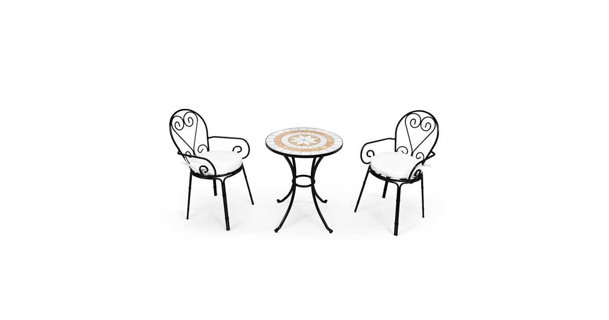 Tavolo Da Giardino Rotondo Siena Garden Prato - Piano Mosaico, Ferro, Ø60cm, Multicolore - Foto 6