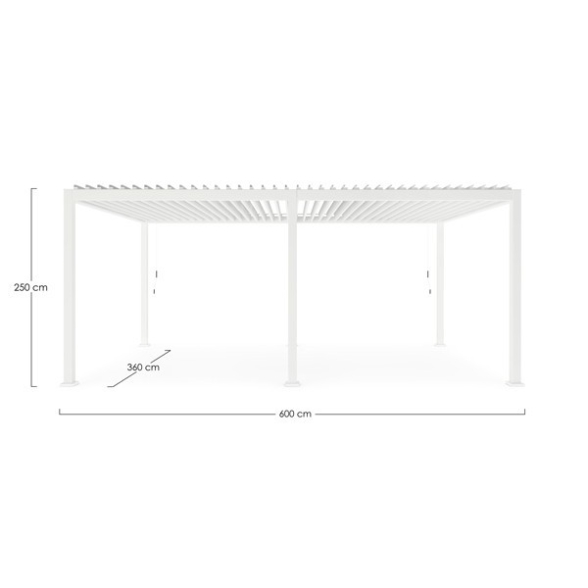 Pergola Bioclimatica 3.6x4 In Alluminio Bianca Ocean Bizzotto
