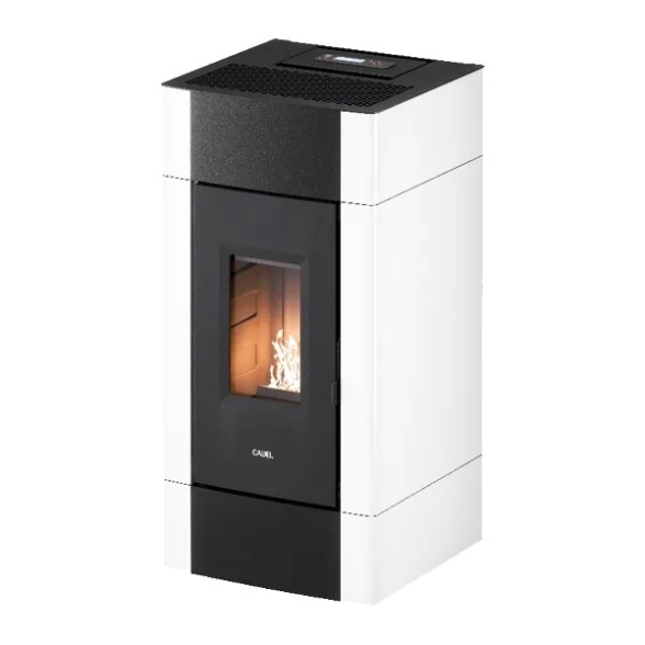 Stufa a pellet ventilata Cadel Cristal 8,5 kW Con WiFi bianca