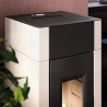 Stufa a pellet ventilata Cadel Cristal 8,5 kW Con WiFi bianca