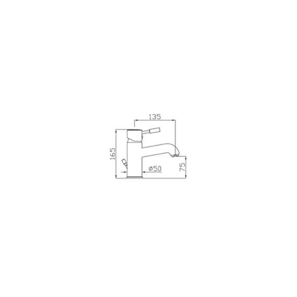Miscelatore lavabo Rubitor serie Modì scarico con piletta 6530 cromato