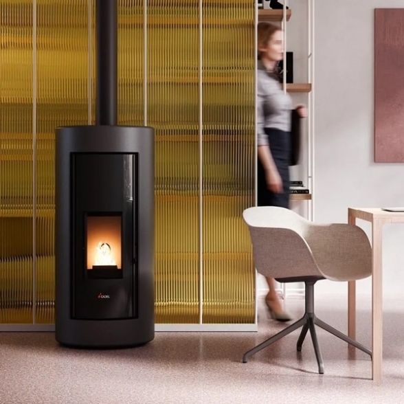 Stufa A Pellet Ad Aria Cadel Shell 9 Up Antracite