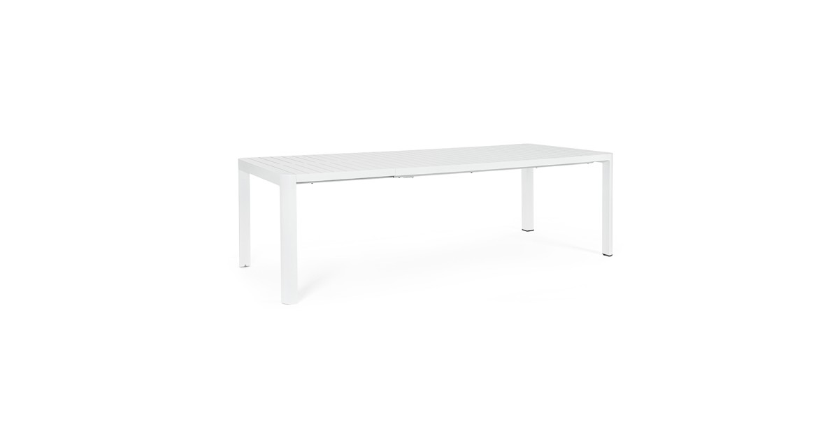 Tavolo Da Esterno Allungabile In Alluminio 100x180-240 Cm Kiplin Bianco Bizzotto
