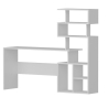 Scrivania Libreria Integrata Design Moderno 160x40x135 A Parete Next Bianca