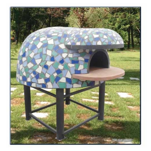 Forno a legna artigianale per pizze diametro interno 120 cm con base