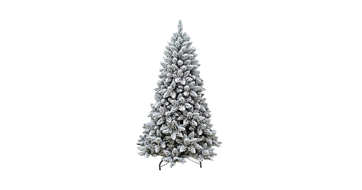 Albero Di Natale 200 Cm Albero di Natale abete artificiale bianco innevato 180 cm Fiocco 710 rami