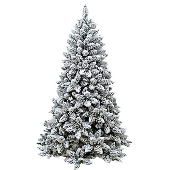 Albero di Natale abete artificiale bianco innevato 180 cm Fiocco 710 rami