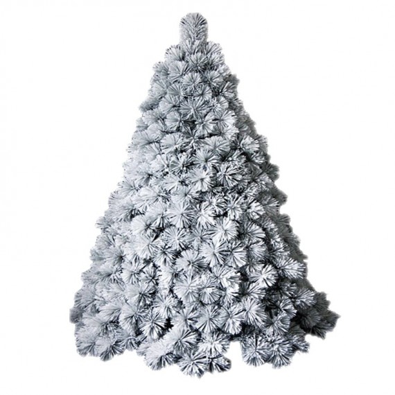 Albero di Natale abete artificiale bianco innevato altezza 180 cm