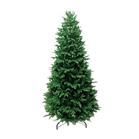 Albero di natale verde finto abete altezza 180 cm Brennero Slim 1861 rami Apertura Ad Ombrello