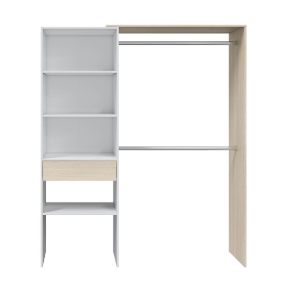 Armadio Guardaroba Aperto 158x40x187 Con Cassetto E Barre Appendiabiti