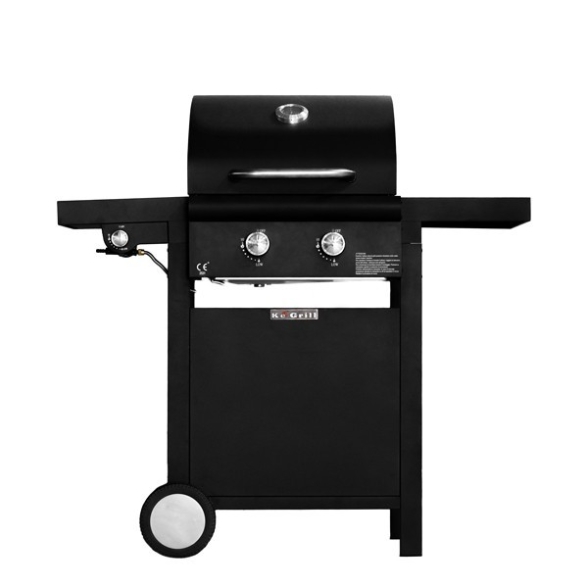 Barbecue a gas con pietra lavica 2 fuochi e fornello laterale BBQ Ke Grill