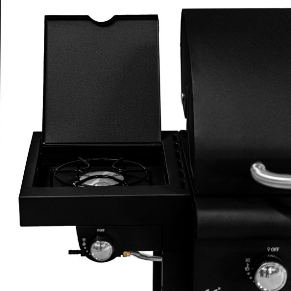 Barbecue a gas con pietra lavica 3 fuochi e fornello laterale KeGrill