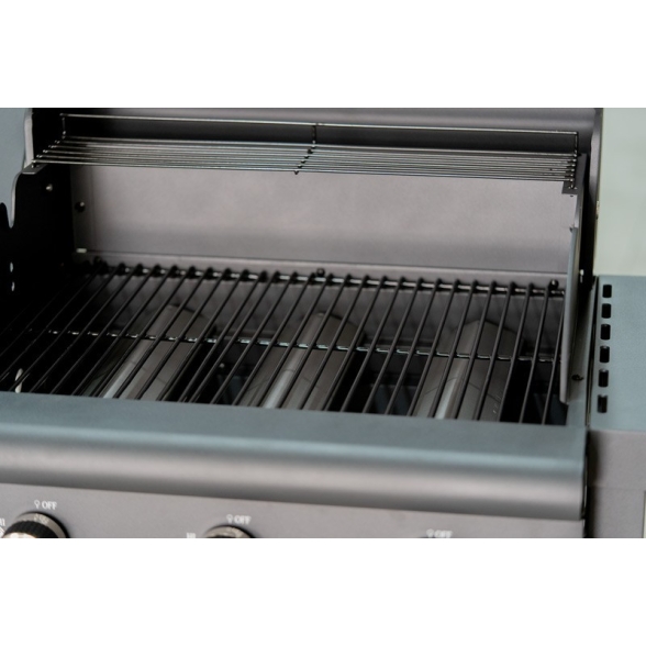 Barbecue a gas con pietra lavica 3 fuochi e fornello laterale KeGrill