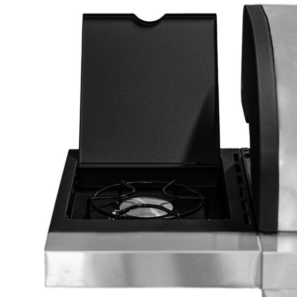 KeGrill Barbecue a gas in acciaio inox con pietra lavica 4 fuochi e piastra in ghisa