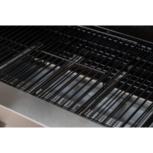 KeGrill Barbecue a gas in acciaio inox con pietra lavica 4 fuochi e piastra in ghisa