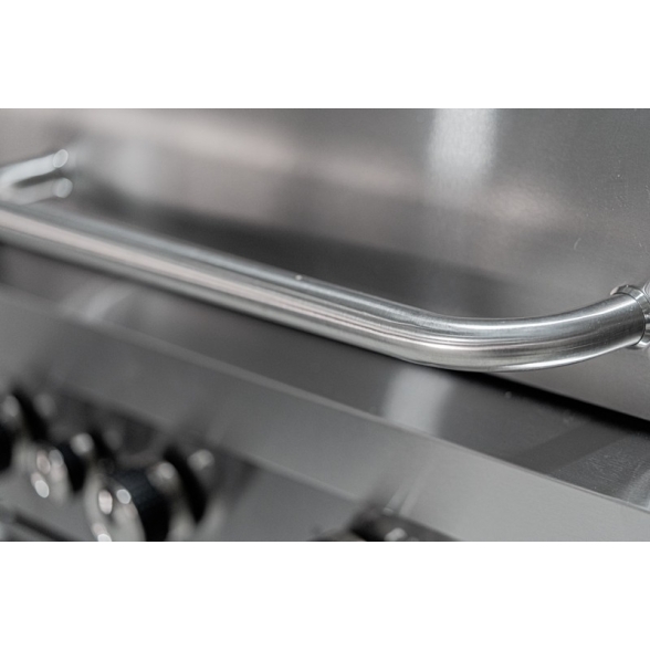 KeGrill Barbecue a gas in acciaio inox con pietra lavica 4 fuochi e piastra in ghisa