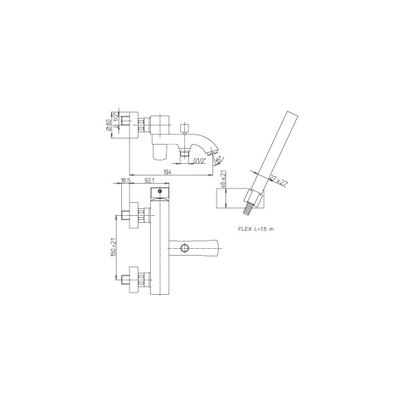 Miscelatore vasca doccia duplex Paini serie Lady 89CR105TH cromato