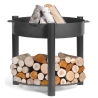 Braciere Da Esterno In Ferro Con Porta Legna Artigianale Montana 80 cm Cook King