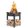 Braciere Da Esterno In Ferro Con Porta Legna Artigianale Montana 80 cm Cook King