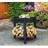 Braciere Da Esterno In Ferro Con Porta Legna Artigianale Montana 80 cm Cook King