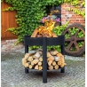 Braciere Da Esterno In Ferro Con Porta Legna Artigianale Montana 80 cm Cook King