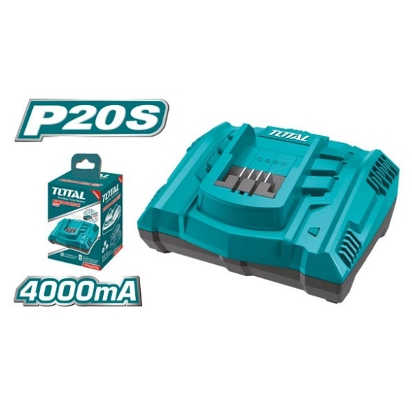 Caricabatterie Rapido Total 4 Ah - 20V Per Batteria Al Litio Total Utensili Caricabatterie Rapido Total 4 Ah - 20V Per Batteria Al Litio Total Utensili