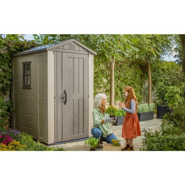 Casetta Da Giardino 129,5x188,5x216,5H Cm Factor 4x6 Beige Keter