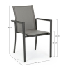Set 4 Sedie Da Esterno Antracite In Alluminio Con Braccioli Konnor Bizzotto