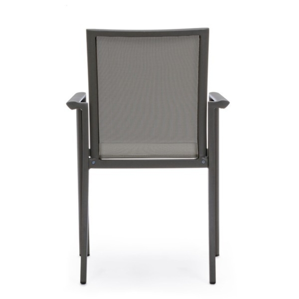 Set 4 Sedie Da Esterno Antracite In Alluminio Con Braccioli Konnor Bizzotto