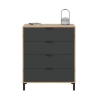 Cassettiera 4 Cassetti 94x78x40 Effetto Legno Rovere E Antracite Enzo