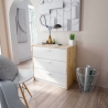Cassettiera Con Scrivania 3 Cassetti Effetto Legno Rovere E Bianco