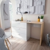 Cassettiera Con Scrivania 3 Cassetti Effetto Legno Rovere E Bianco