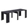 Consolle estensibile da pranzo rettangolare in legno nero opaco 240 cm