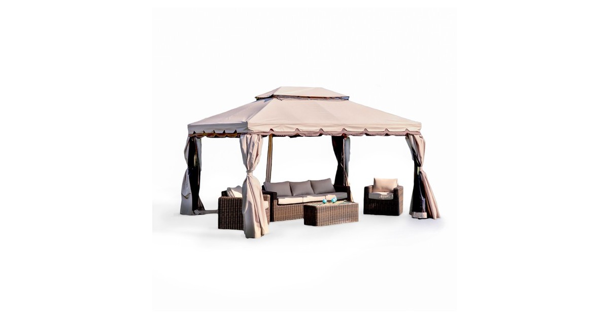 Set di zanzariere per gazebo 3x4 m ecrù - Bolt