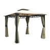 Gazebo 3x4 in alluminio con teli laterali moka e struttura moka