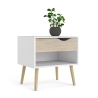 Comodino 1 Cassetto 50x39x49 Con Piedini Oslo Bianco E Rovere