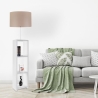 Lampada Da Pavimento Con Mensole 30x140 Cm 60W Bianco E Beige