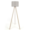 Lampada Treppiede Da Terra 38x140 Cm Design Moderno 60W Beige E Crema