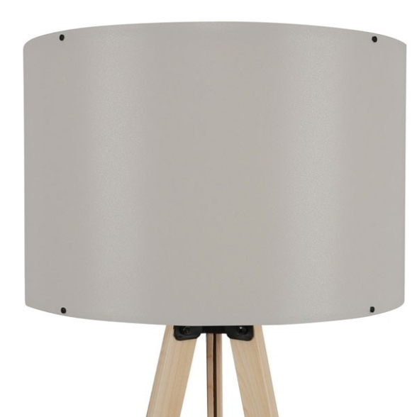 Lampada Treppiede Da Terra 38x140 Cm Design Moderno 60W Beige E Crema