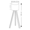 Lampada Treppiede Da Terra 38x140 Cm Design Moderno 60W Marrone E Ecru